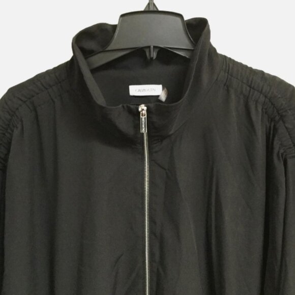 Calvin Klein Women Plus Size 3X 4X Black Windbreaker Jacket Lined Zip Stretch S - Picture 2 of 9